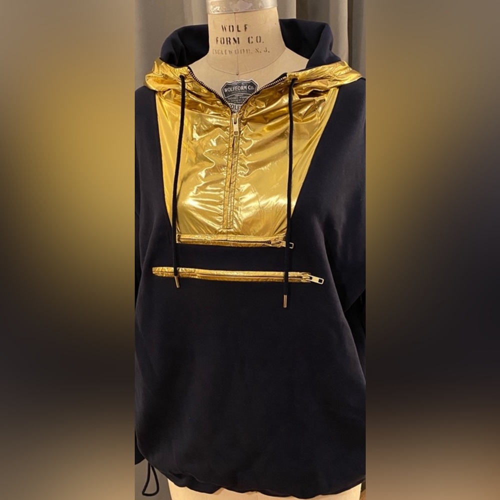 N.W.O.T. J Crew Baby & Gold quarter zip sweat shirt